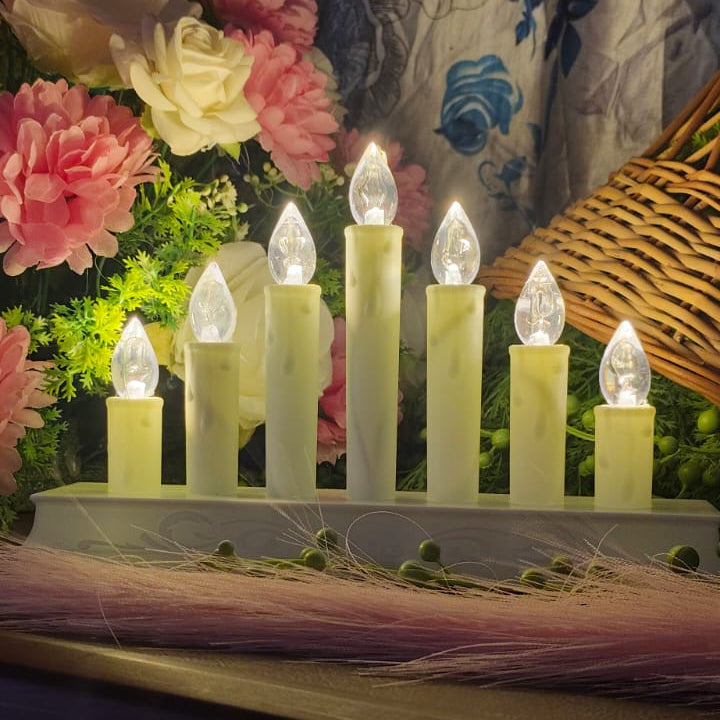 GlowWave 7 LED Candle Display – A Perfect Balance of Light & Design 🌟