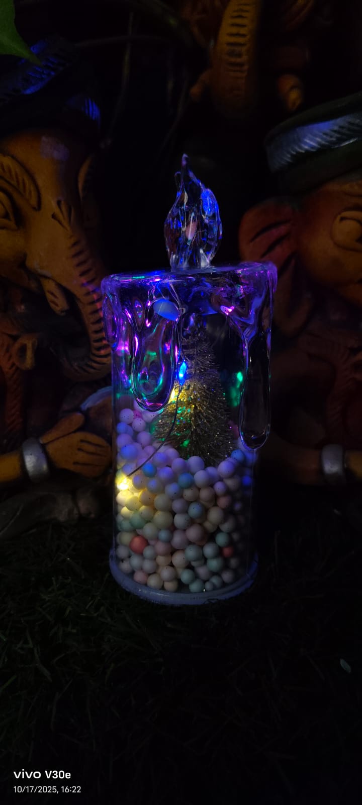CrystalGlow LED Candle Jar