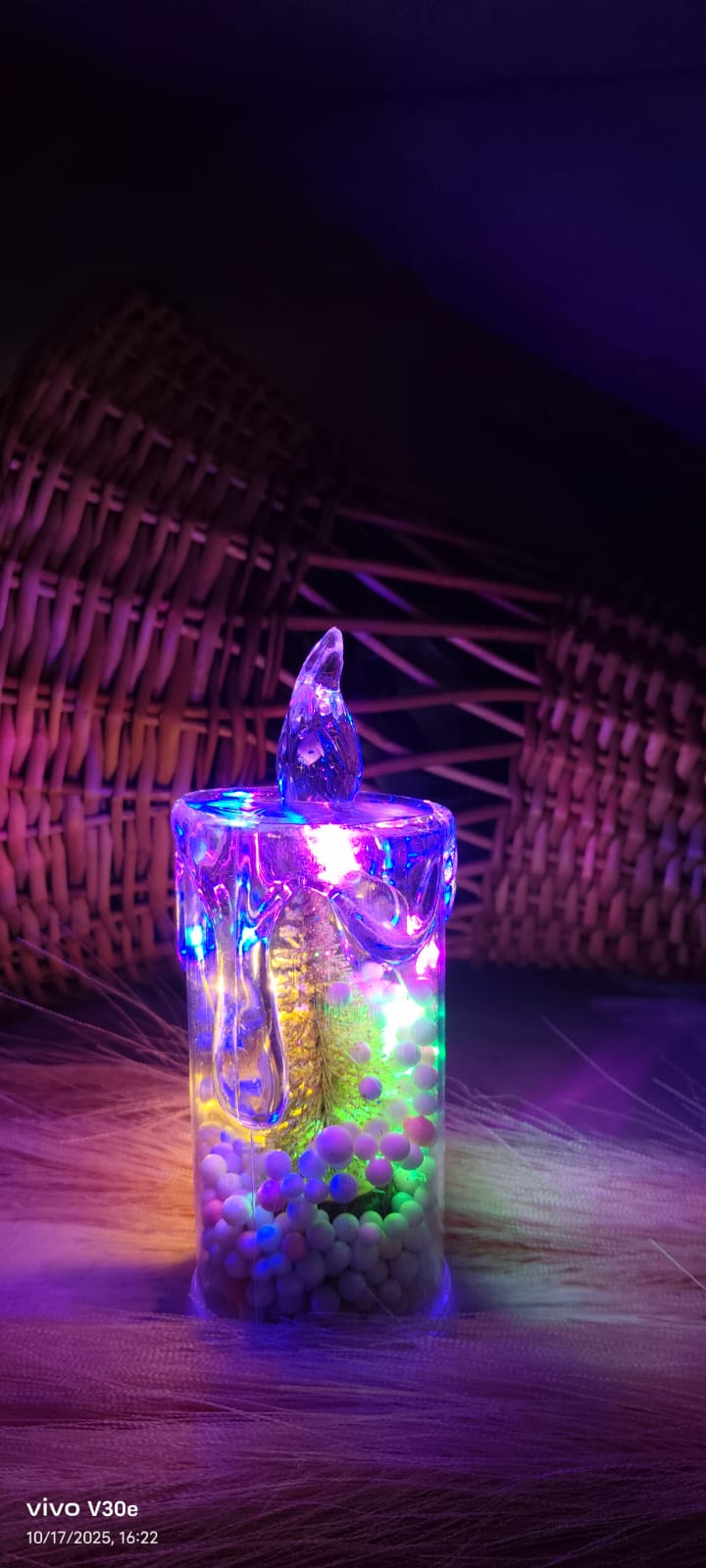 CrystalGlow LED Candle Jar